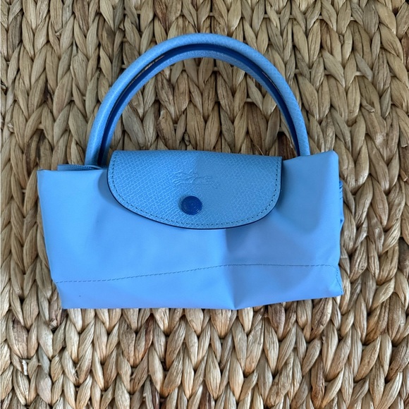 Longchamp Blue Mini Bag with Flap Closure and Textured Finish - Picture 1 of 5